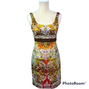 Nicole Miller Collection, Chic Y2k sleeveless shimmering Body shaping silk dress